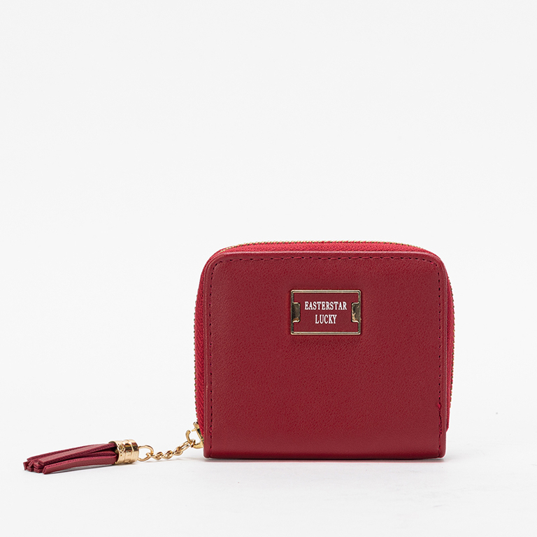 Maroon Small Women's Wallet with Keyring - Accessories