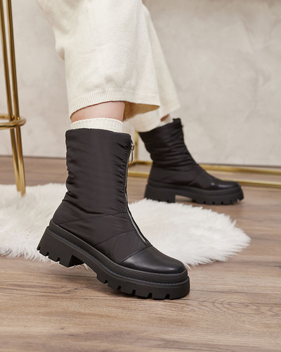 Royalfashion Women's flat heeled boots in black Tainve