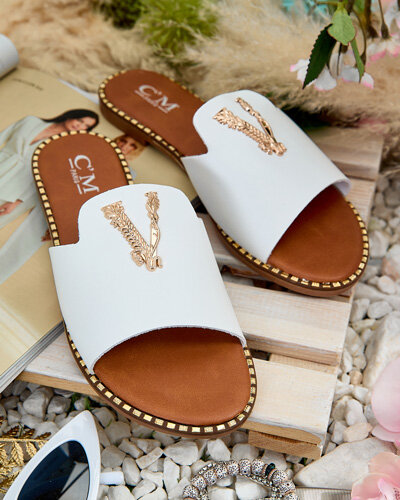 Royalfashion Women's eco leather flip-flops Cemenna