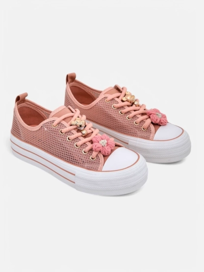 Royalfashion Women's perforated sneakers with embellishments Osdo