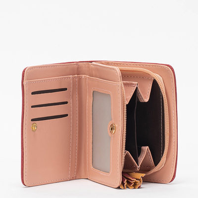 Women's small red wallet with key ring - Accessories