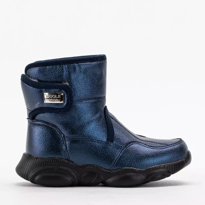 OUTLET Children's navy blue snow boots with Velcro Keveri - Footwear