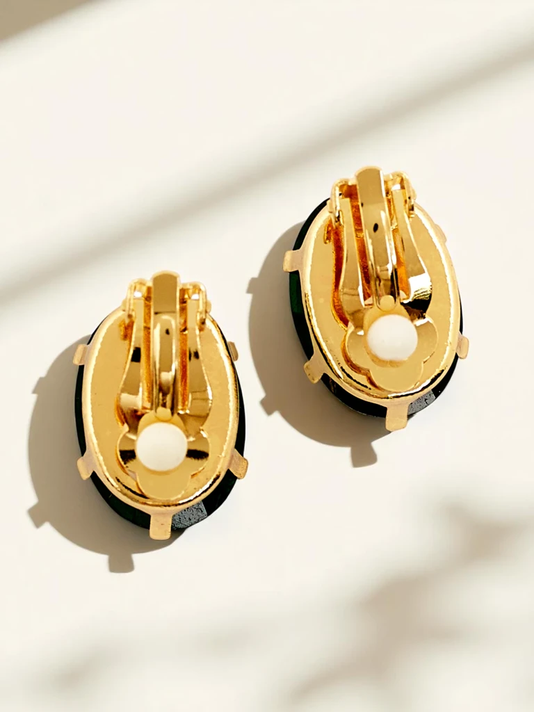 Royalfashion Women's clip-on earrings with crystal