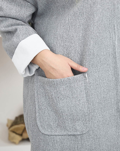 Women's bedspread a'la coat in gray- Clothing