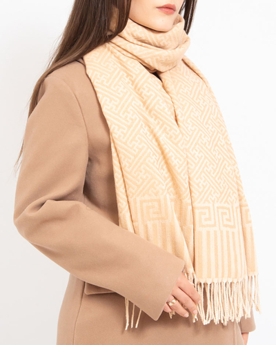 Royalfashion Women's patterned lightweight scarf in beige