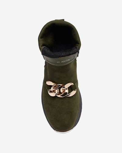 Sieviešu zaļie siltinātie zamšādas zābaki Cuzitta- Footwear