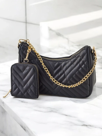 Royalfashion Small women's quilted handbag with wallet