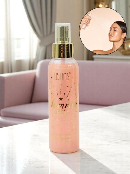 USHAS Summer Spray - Liquid highlighter for face and body Peach