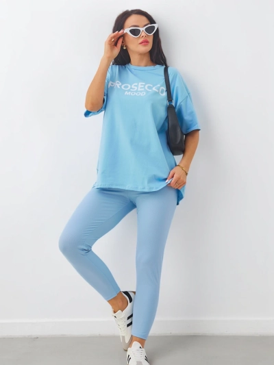 Royalfashion kokvilnas komplekts sievietēm ar īsām piedurknēm un legingiem