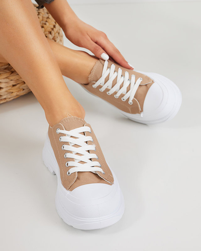OUTLET Brown women's sports sneakers Cresoma - Footwear