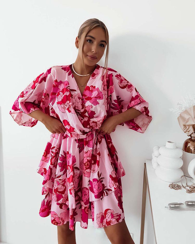Royalfashion Sieviešu mini kleita ar oriģinālu rakstu