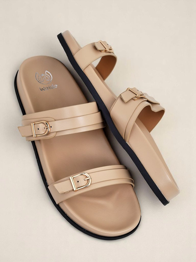 Royalfashion Sieviešu ekoloģiskās ādas iešļūcenes EcoTwins Slides