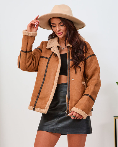 Royalfashion Camel women's biker jacket