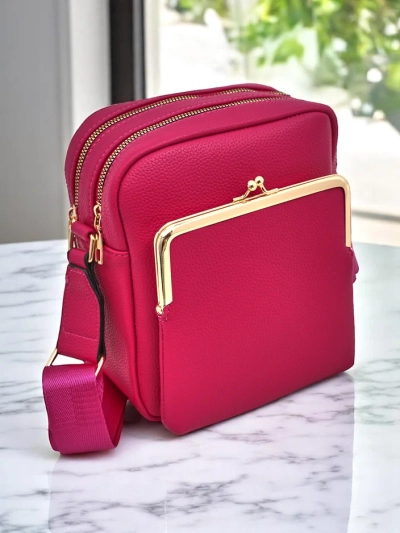 Royalfashion Square small women's handbag made of eco leather with 2 compartments