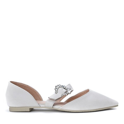 Gray ballerinas with decorative buckle Merletta - Footwear
