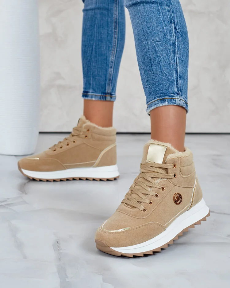 Royalfashion Warmed women's sneakers with fur Casill