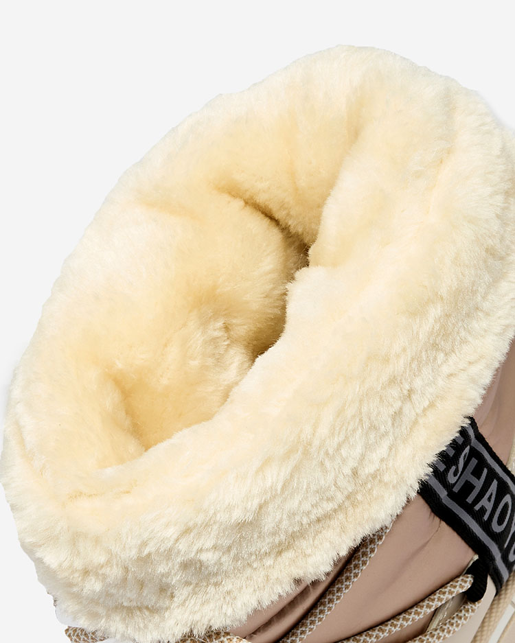 Royalfashion Розово-бежевые женские сапоги-снегоступы Gepanden