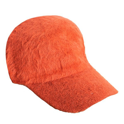 Orange fur hat with visor - Caps