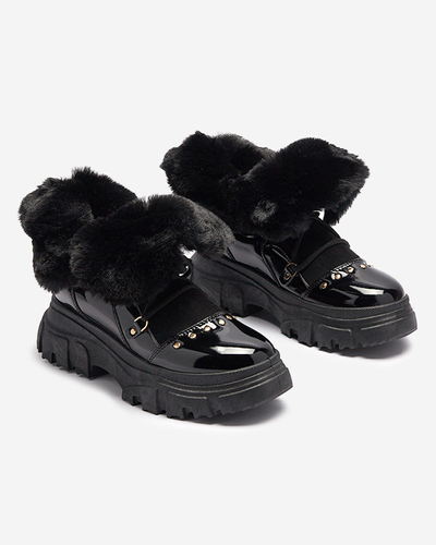 Black women's lace-up snow boots Fentes- Footwear