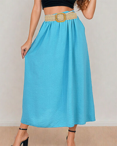 Royalfashion Women's midi skirt with belt