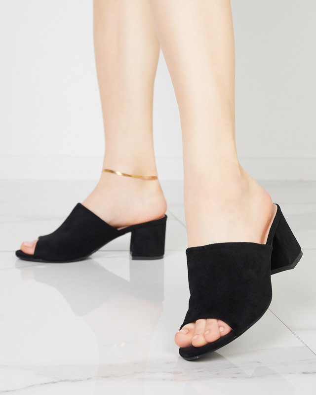 Black women's slippers on a low post Opetik - Shoes