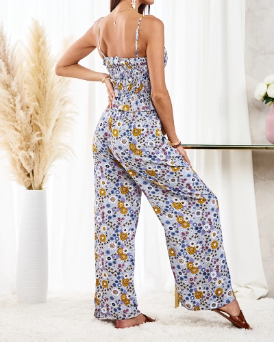 Royalfashion Patterned women's set in blue