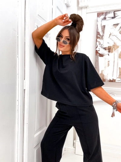 Royalfashion Cotton women's set with flared pants
