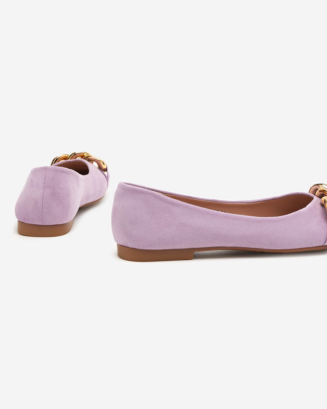 OUTLET Violet women's ballerinas with Caviene decoration - Footwear