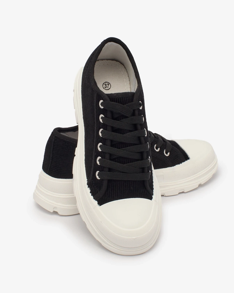 Royalfashion Black women's platform sneakers Spollero