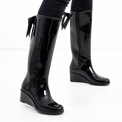 Black women's wellingtons on a heel Genofa - Footwear