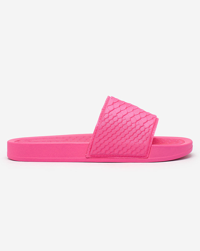 Women's fuchsia slippers with Galite embossing - Footwear
