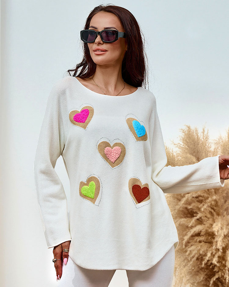 Royalfashion Plāns sieviešu džemperis ar sirsniņām