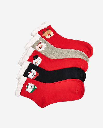 Colorful women's socks with a Christmas pattern - Underwear