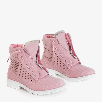 OUTLET Pink Sieviešu Ice Love ažūra pārgājienu zābaki - Apavi