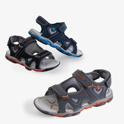 OUTLET Children's navy blue Qursi velcro sandals - Footwear
