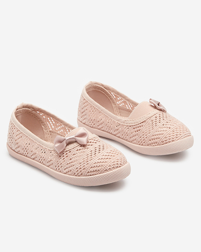 OUTLET Meiteņu pūderainas ažūras kedas ar bantīti Apllo - Shoes