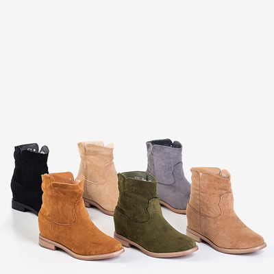 Gray cowboy boots on a covered wedge Terband - Footwear