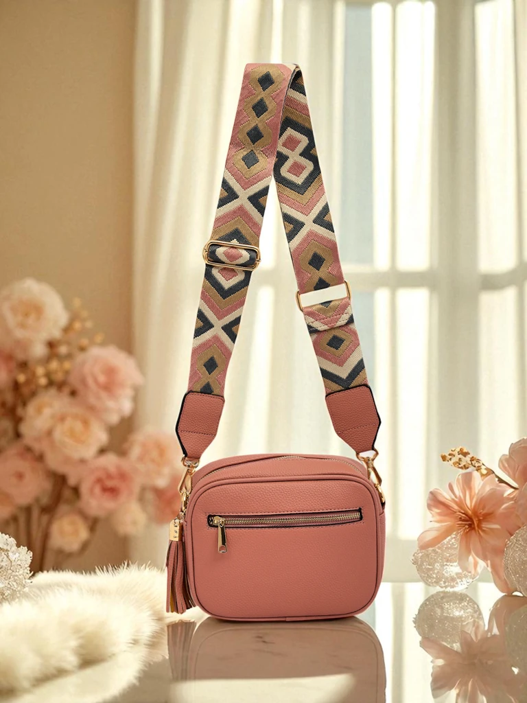 Royalfashion Geantă mică de damă din piele ecologică cu curea colorată Kovi Lace