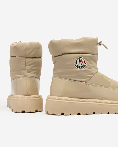 Royalfashion Women's slip-on snow boots in light brown color Ireda