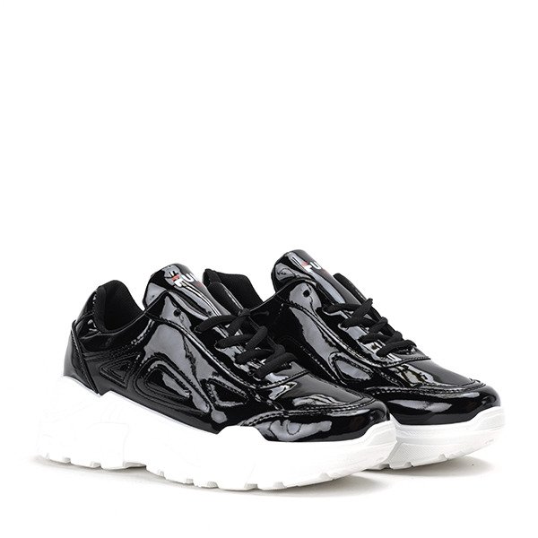Black lacquered Holly sports shoes - Footwear 1
