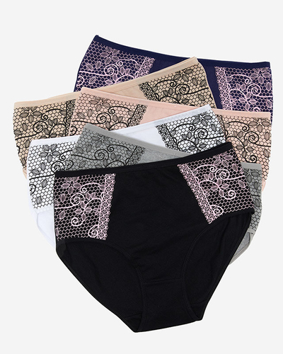 Cotton women's briefs set with pattern 6 / pack - Underwear