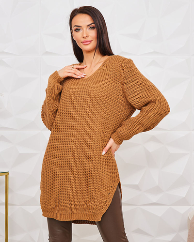 Royalfashion Удлиненный женский вязаный свитер