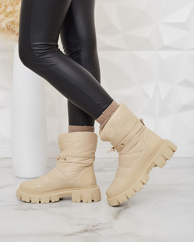 Royalfashion Slip-on sieviešu sniega zābaki bēšā krāsā Sadella