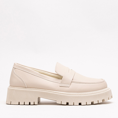 Cream women's smooth Givosi half shoes - Footwear