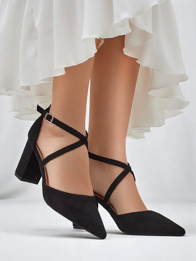 Женские туфли‑лодочки Royalfashion из экозамши с ремешками Kanastru