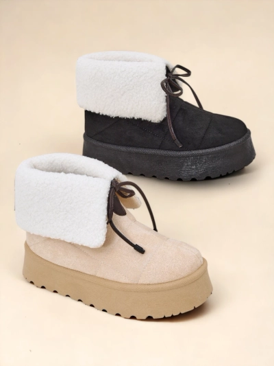 Royalfashion Women's lace-up snow boots Wdeno