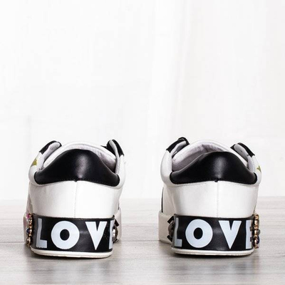 White sports shoes with Keisha decorations - Footwear