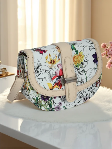 Royalfashion Ti sak pou fanm an po ekolojik nan flè Ori Elle