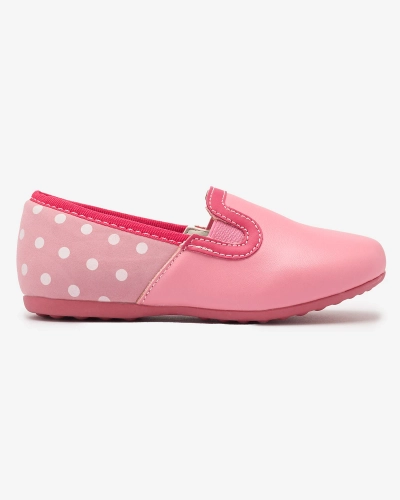 Pink girls' eco leather pea-print half shoes Rellme- Footwear