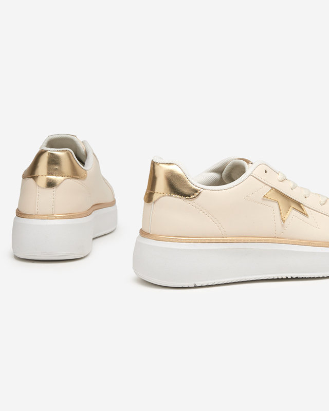 Beige and gold women's sports shoes Taqeva - Footwear